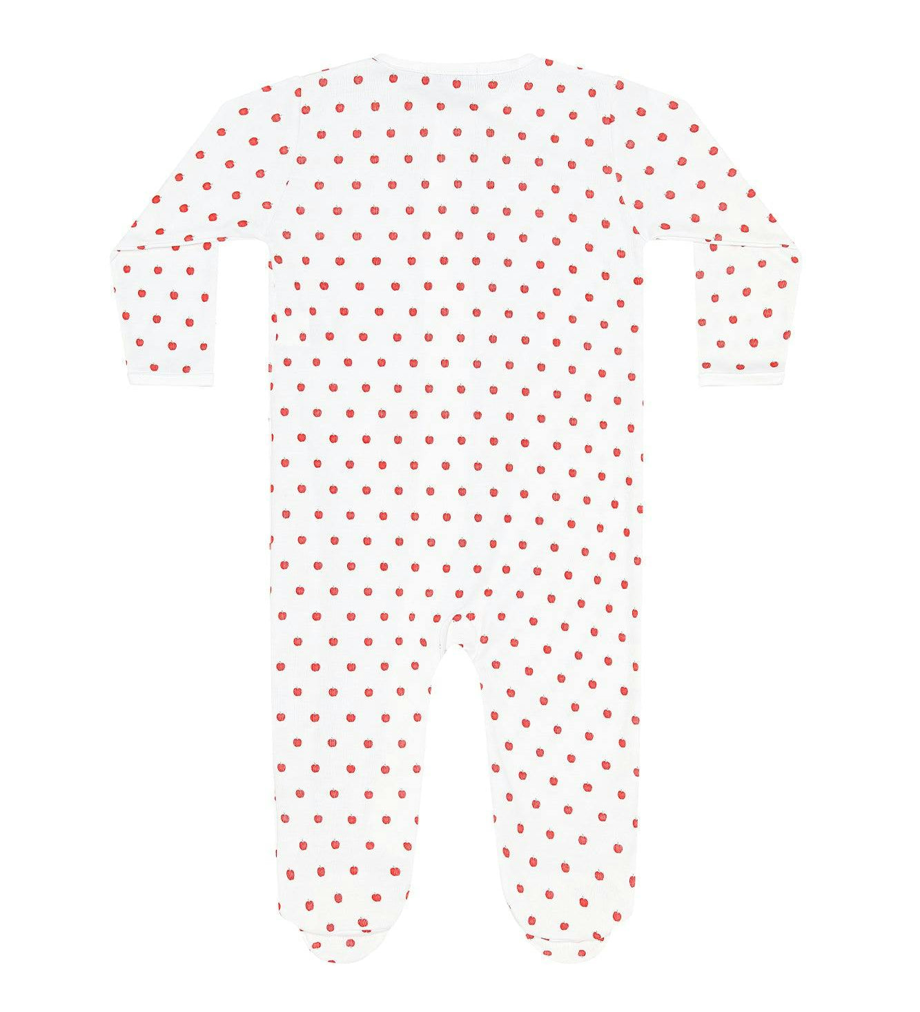 Nella Pima Little Apples zipper footie, alternate view