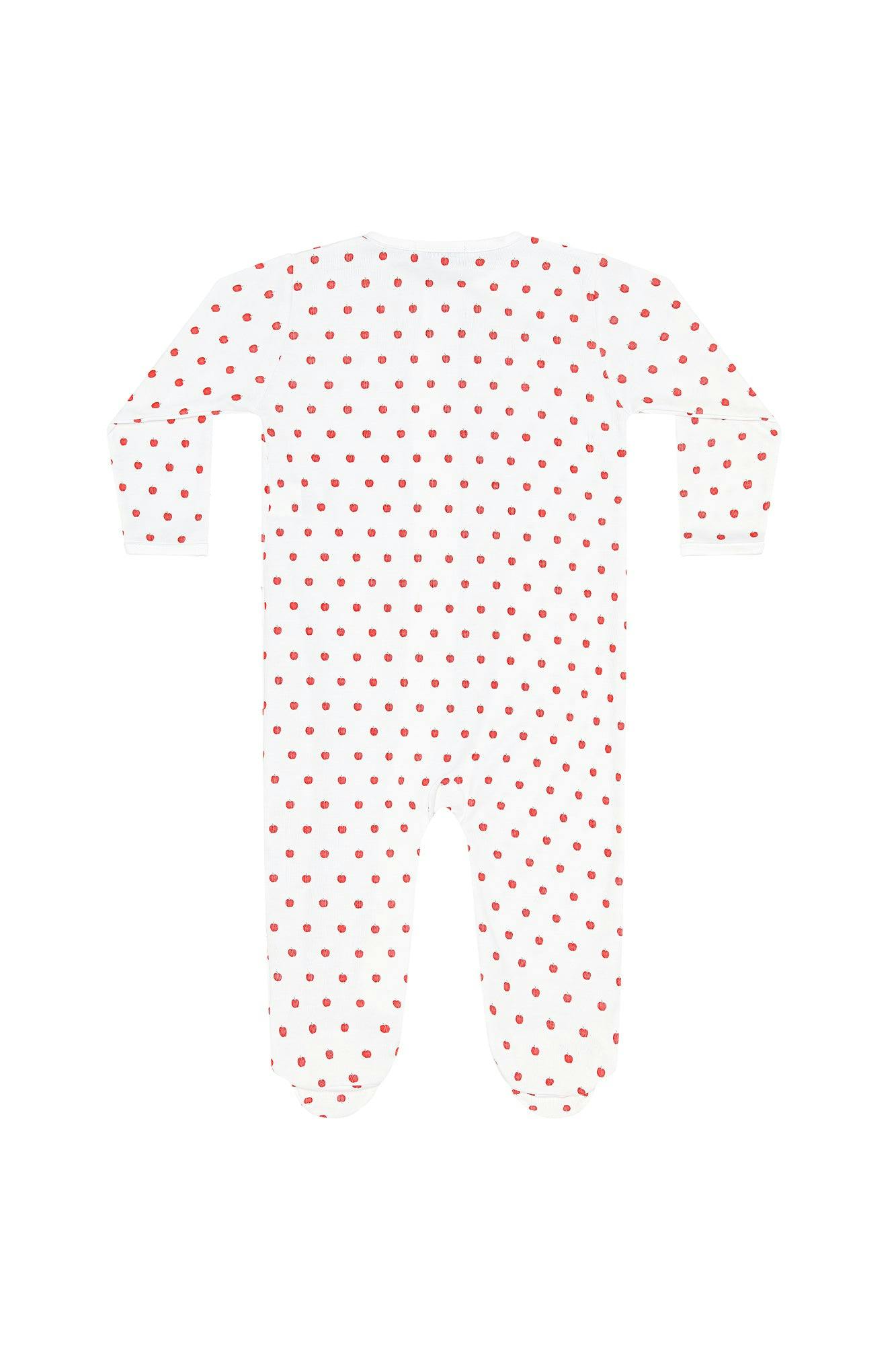 Nella Pima Little Apples zipper footie, alternate view