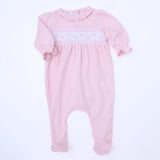 Valentine's Classic Smocked Footie Pink