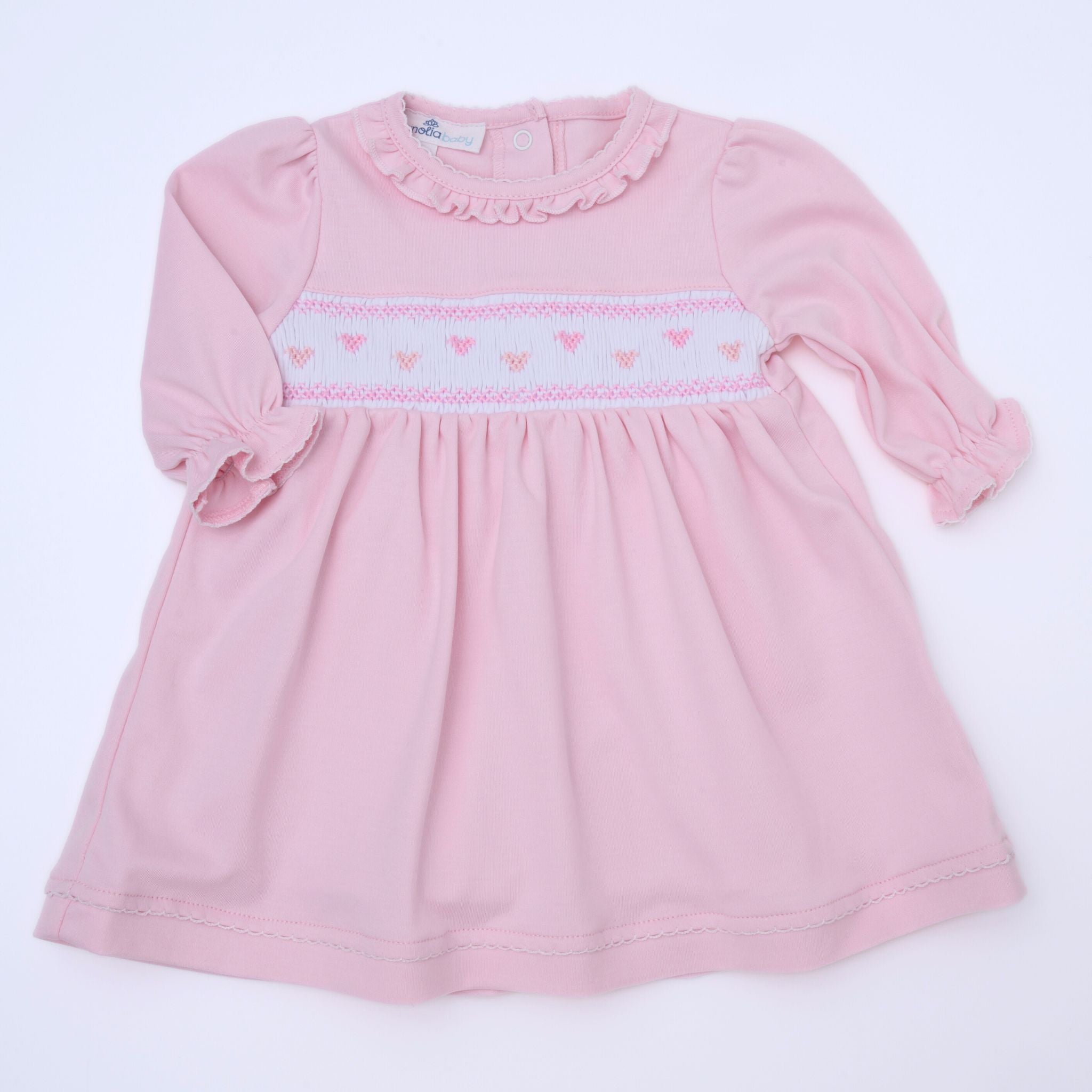 Valentine's Classic Smocked Long Sleeve Dress