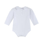 White Collared Unisex Long Sleeve Onesie